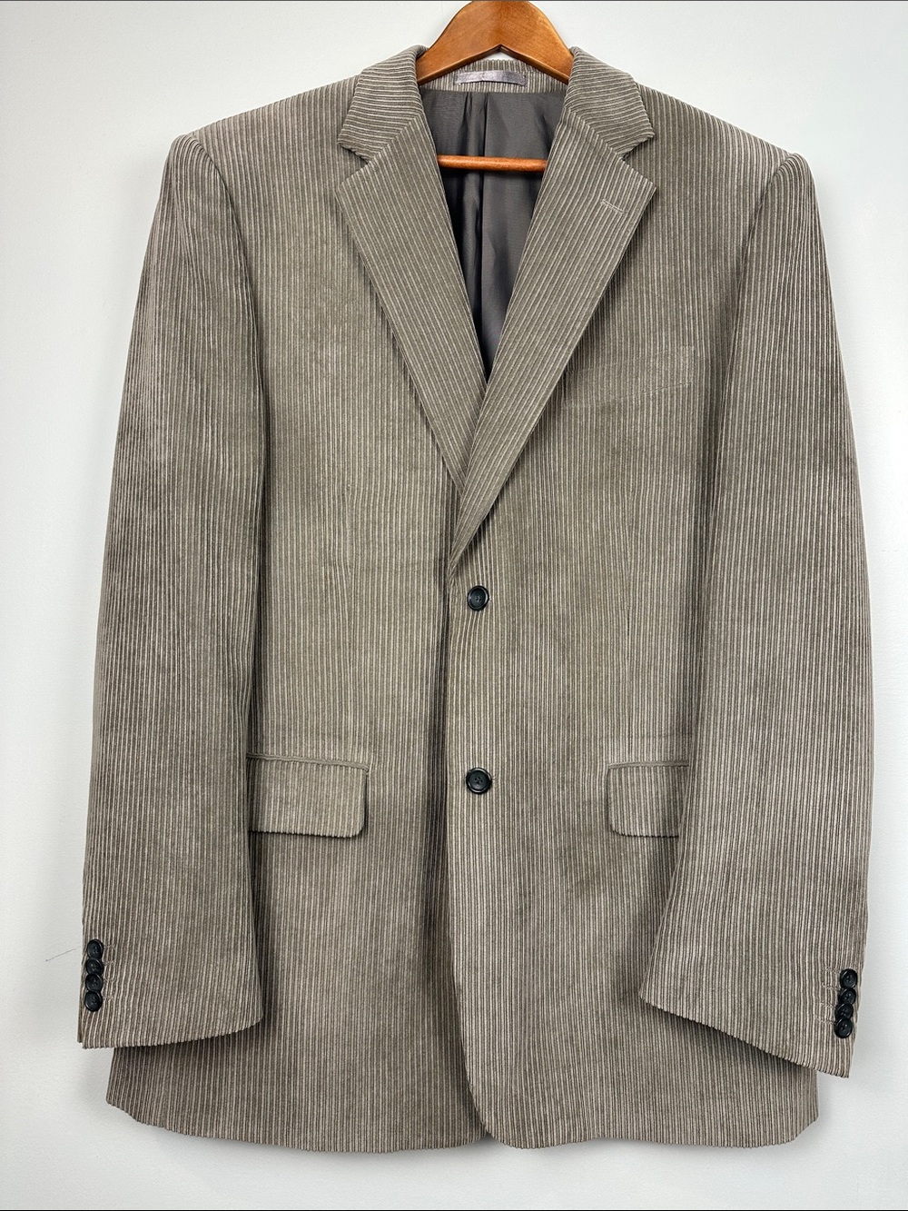 Perry Ellis Corduroy blazer men’s business casual 44 tall long tan sage green